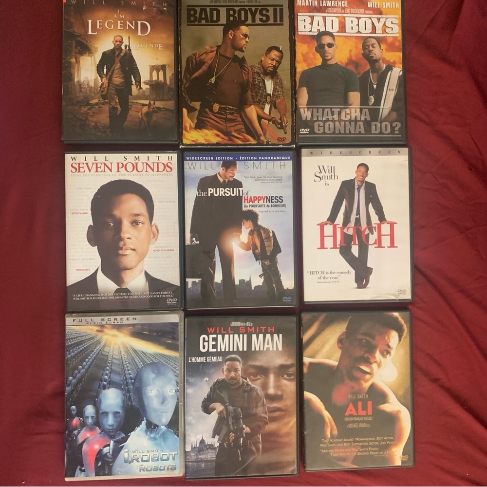 Will Smith DVD bundle 9 in total. Drama comedy thriller. He's done it all